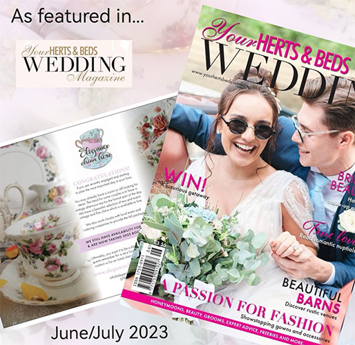 Elegance China Hire feature in Your Herts & Beds Wedding Magazine