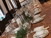 Long table set for Wedding Breakfast