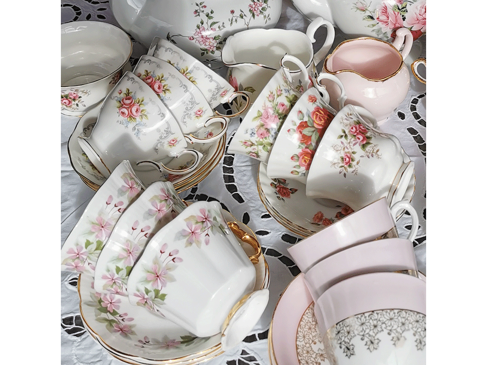 Vintage tea cups and saucers