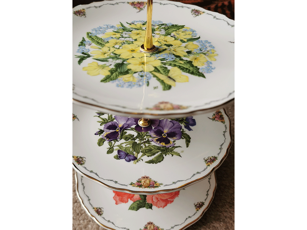 Vintage china cake stand