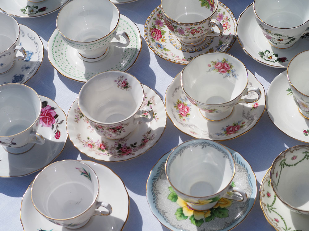 Fine china cups and saucers