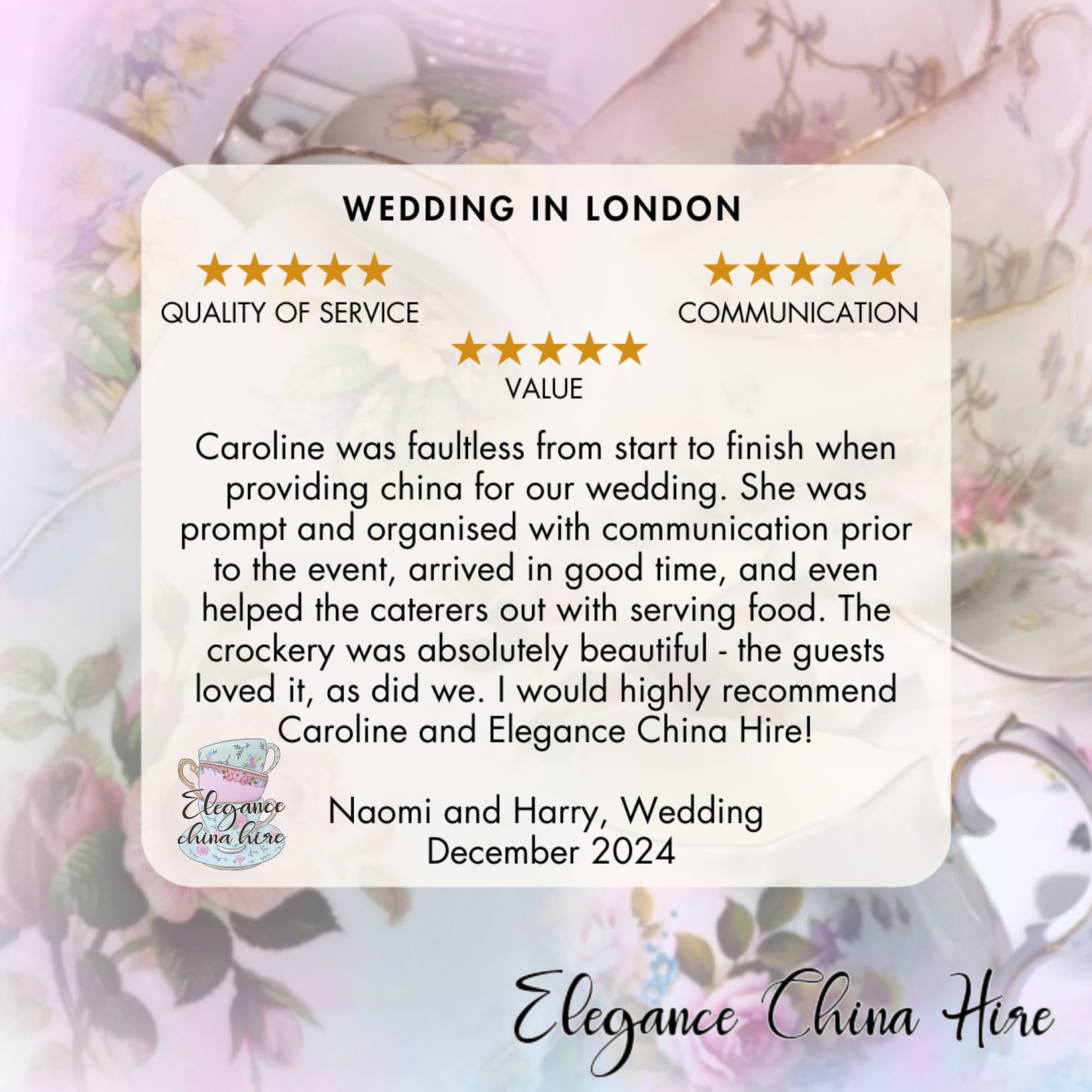 review for Elegance China Hire