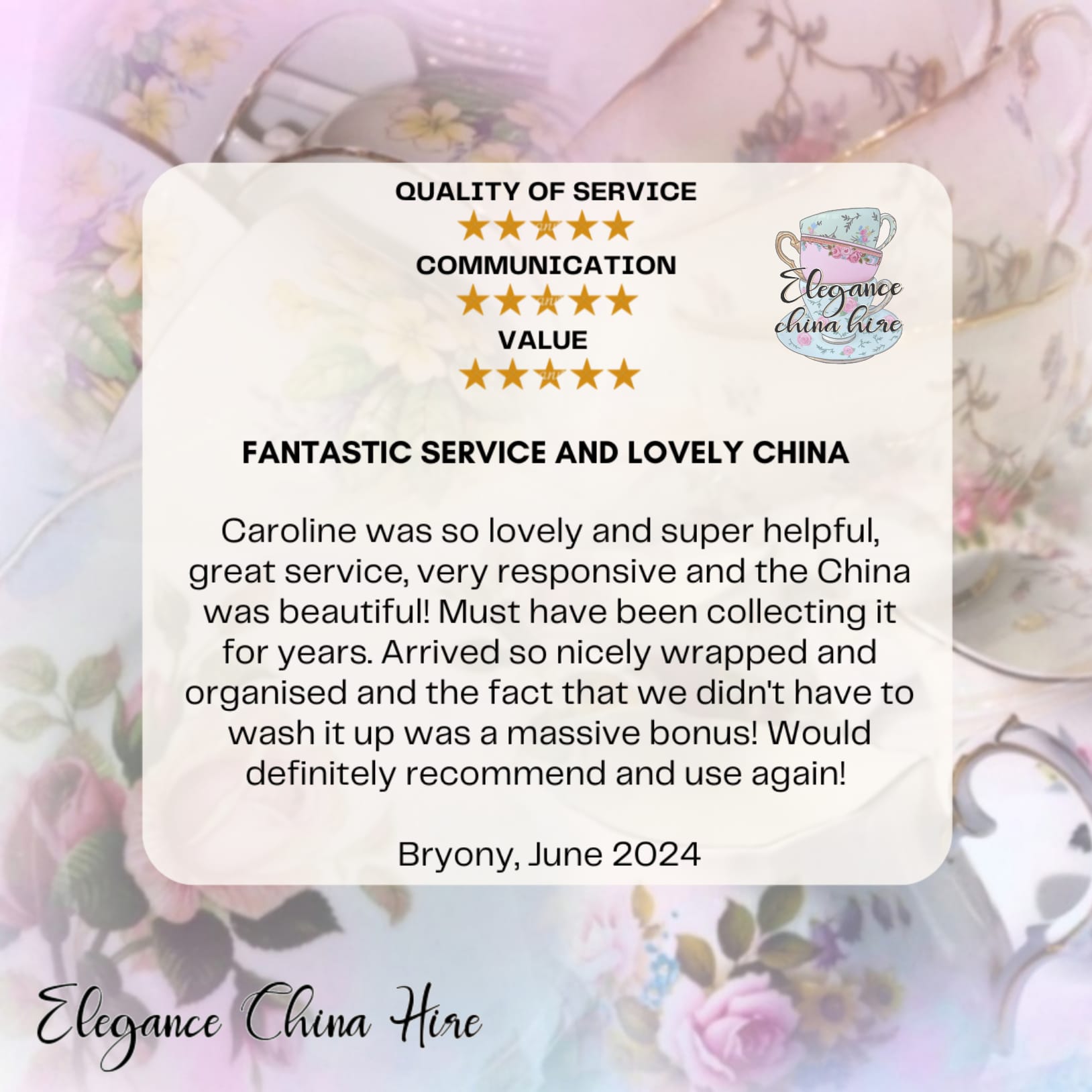 review for Elegance China Hire