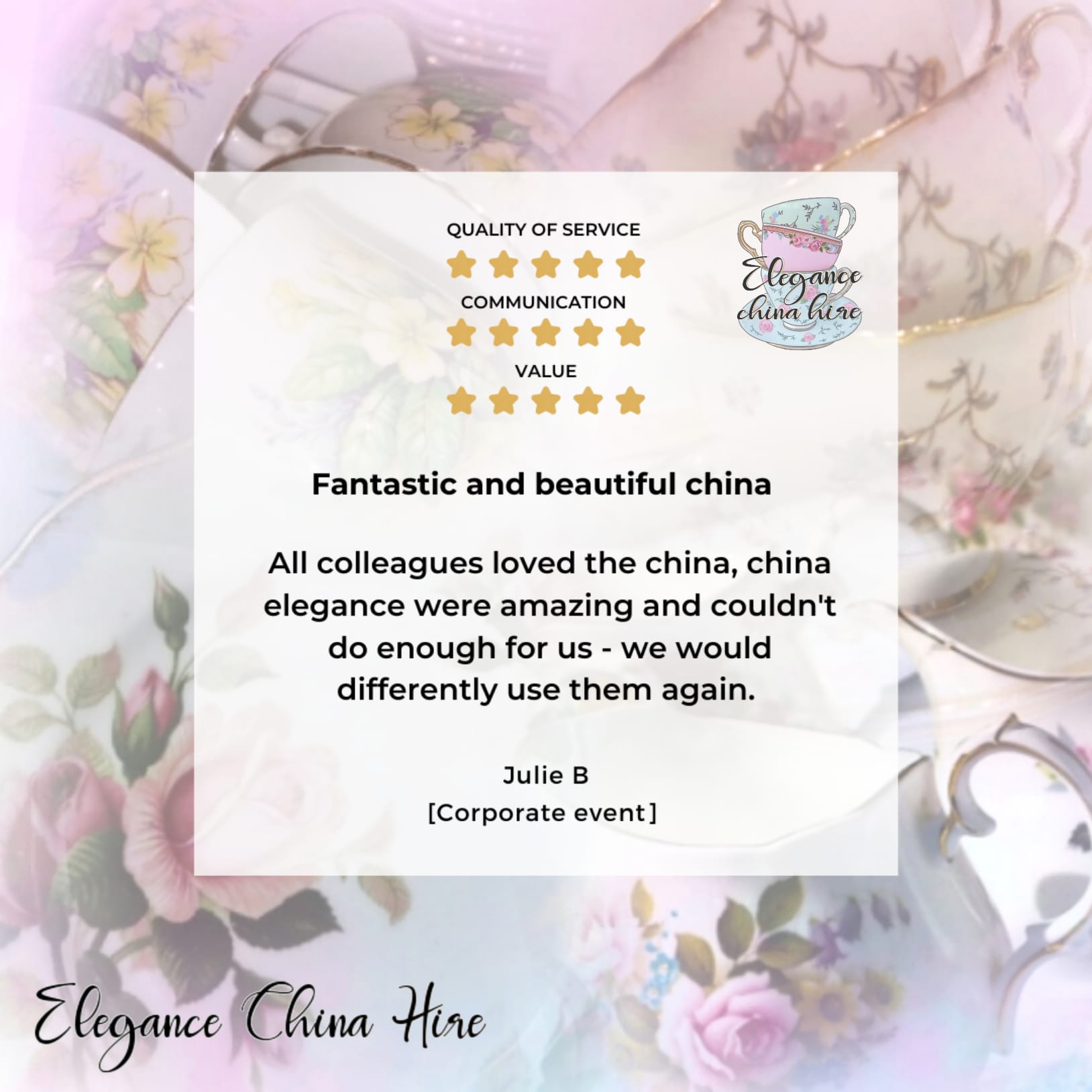 review for Elegance China Hire